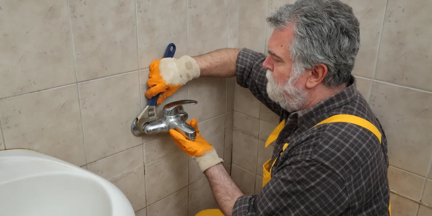a male plumber technician smiling at the camera from TMK Plumber Austin in Austin, TX - Commercial plumbing services a male plumber technician smiling at the camera from TMK Plumber Austin in Austin, TX - Commercial plumbing services