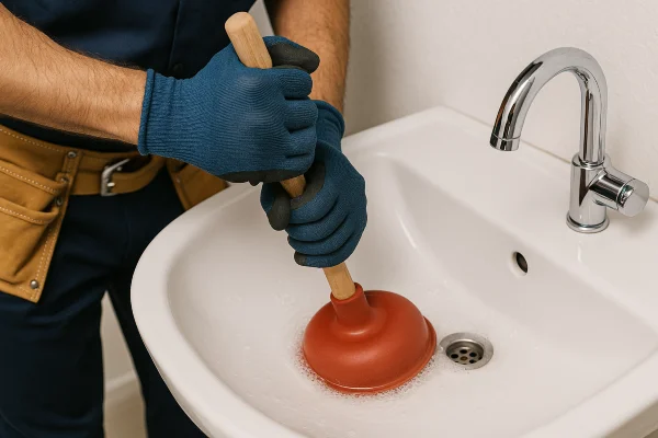a male technician tightening a ball valve from TMK Plumber Austin in Pflugerville, TX - Pflugerville TX a male technician tightening a ball valve from TMK Plumber Austin in Pflugerville, TX - Pflugerville TX