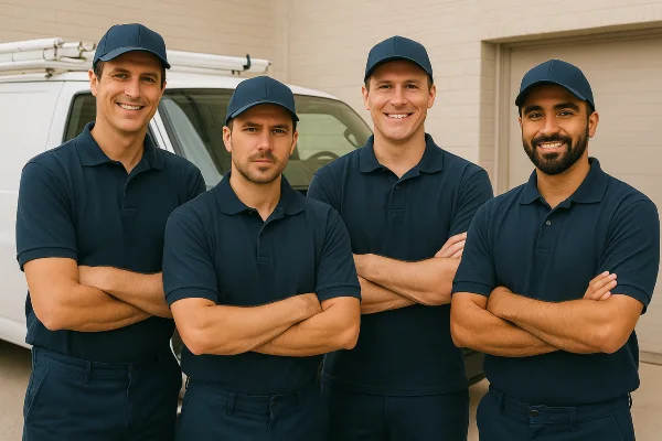 4 plumbing technician posing for the camera from TMK Plumber Austin in Austin, TX - Water leak detection and repair 4 plumbing technician posing for the camera from TMK Plumber Austin in Austin, TX - Water leak detection and repair